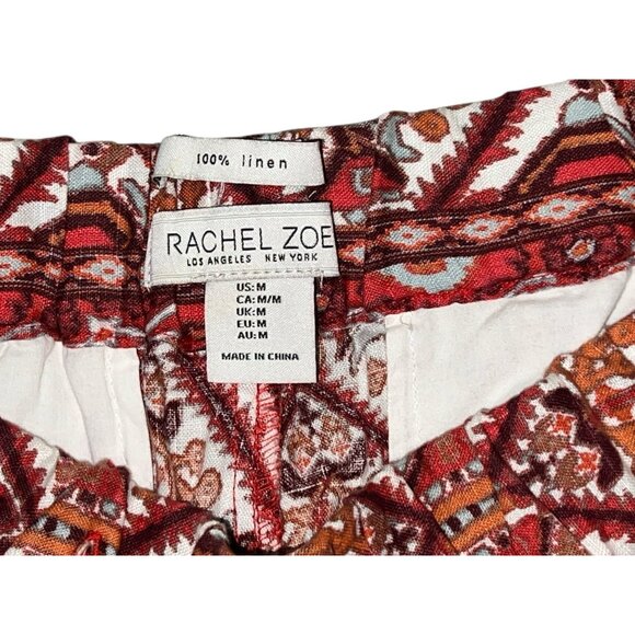 Rachel Zoe Womens 100% Linen Boho-Style Casual Pants Size Medium Womens Pockets - Picture 4 of 8